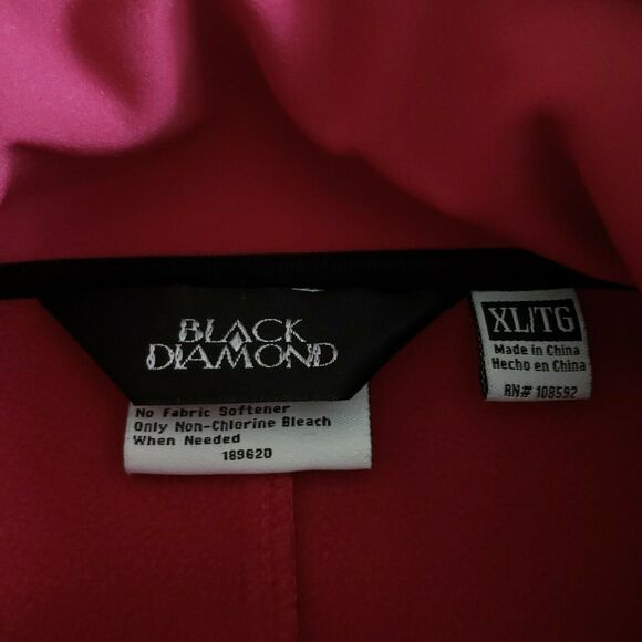 BLACK DIAMOND fleece lined full zip mock neck soft shell jacket red black Sz XL - Picture 9 of 9